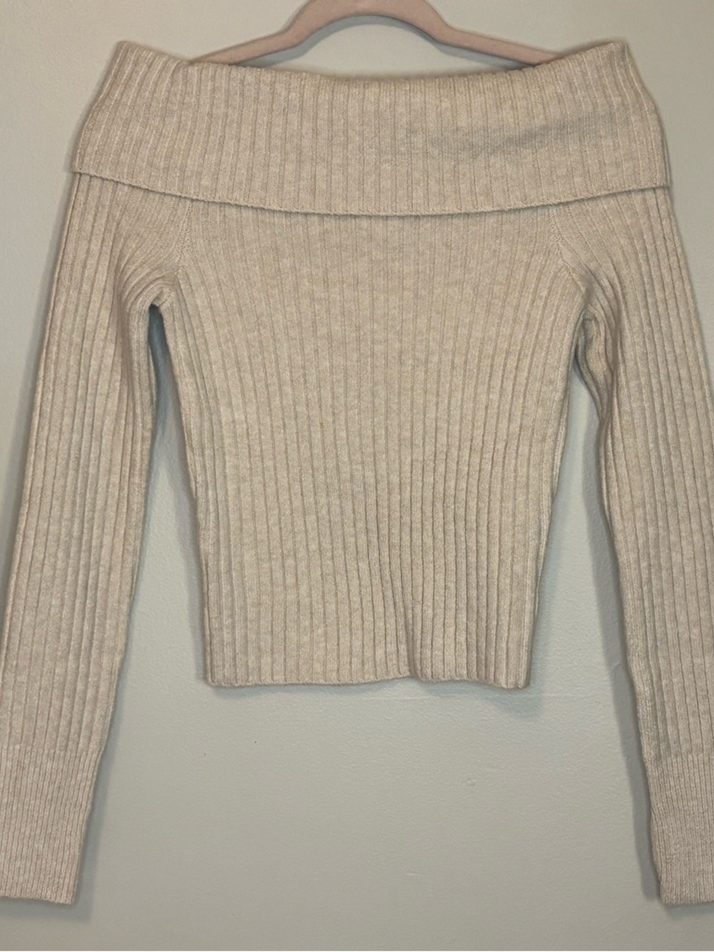 aerie Off-the-Shoulder Ribbed Sweater